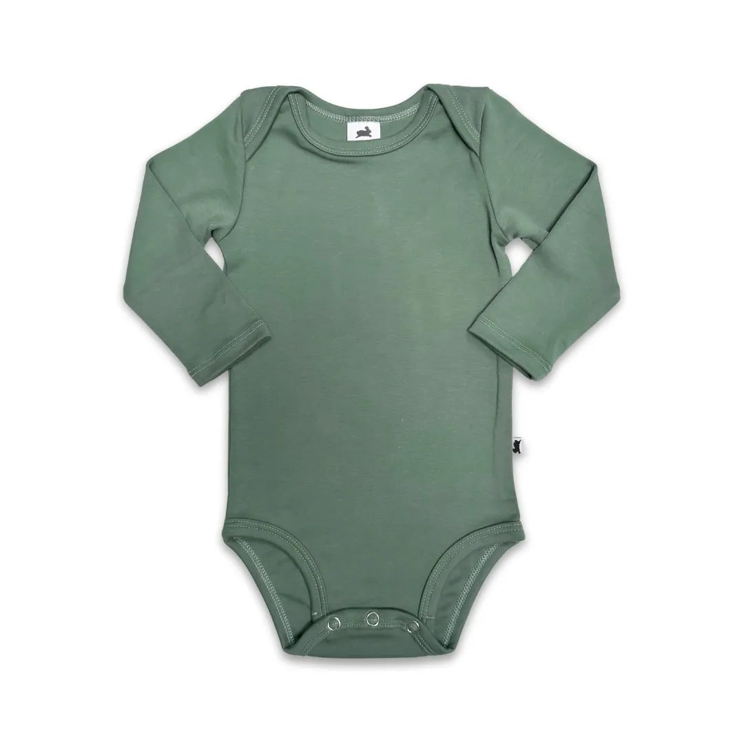 Baby Long-Sleeve Bamboo Onesie | Solid Colours