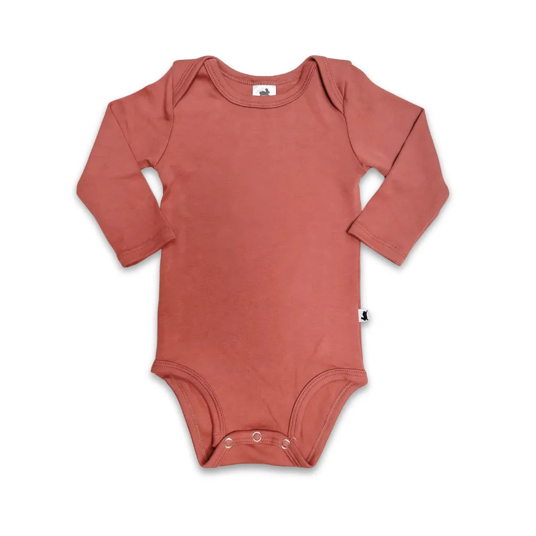 Baby Long-Sleeve Bamboo Onesie | Solid Colours