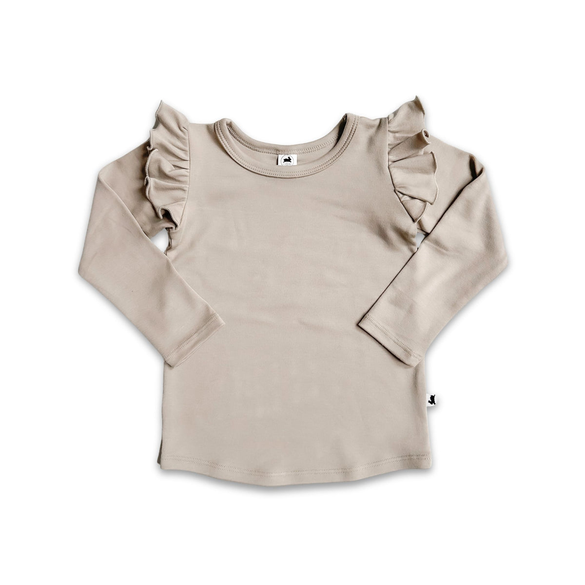 Youth Bamboo Ruffle Shoulder Long Sleeve Shirt